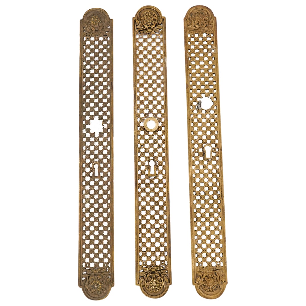 (3 Pc) French Gilt Bronze Key Hole Door Hardware Decorative Grouping Set (1 of 12)