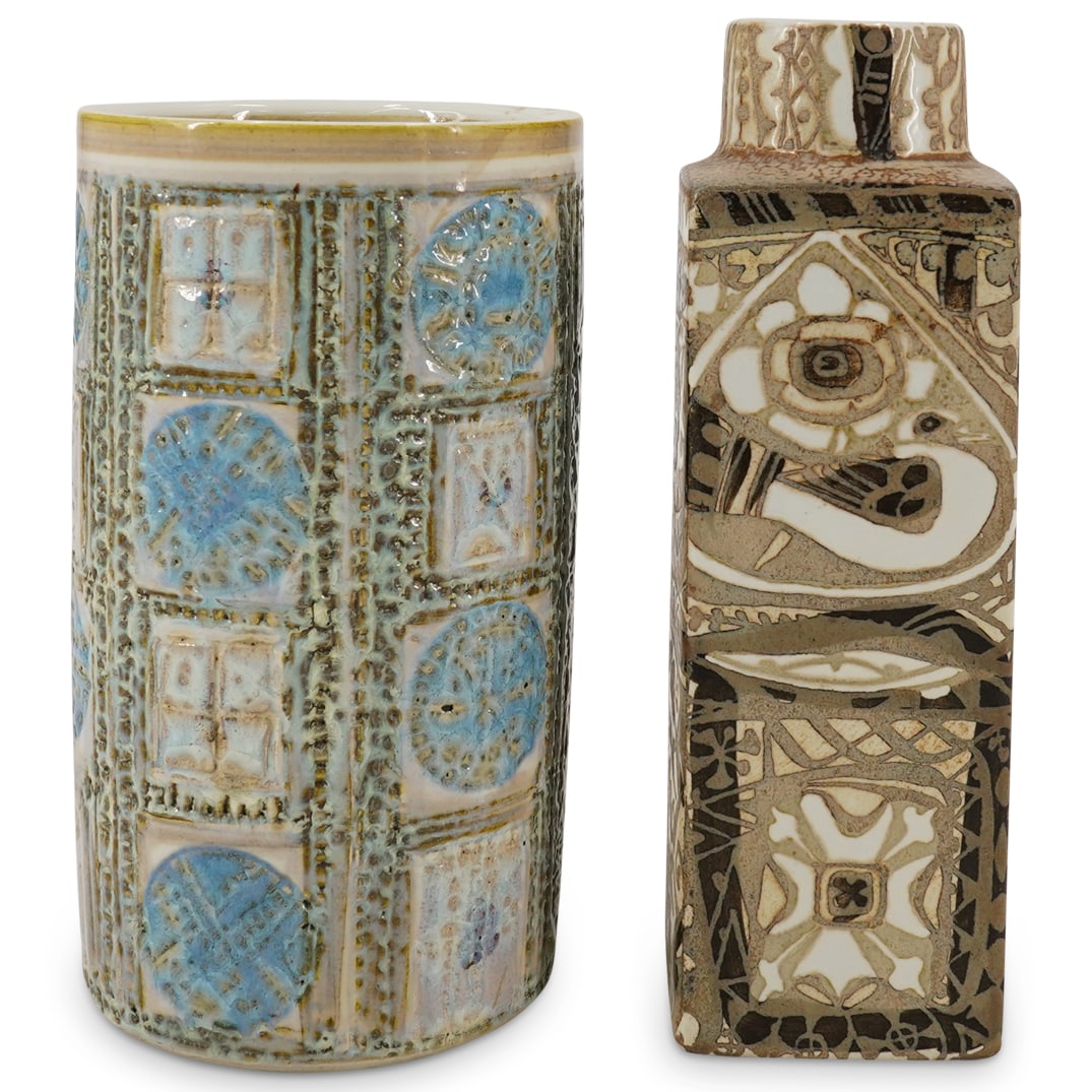 (2 Pc) Royal Copenhagen Faience Vases (1 of 8)