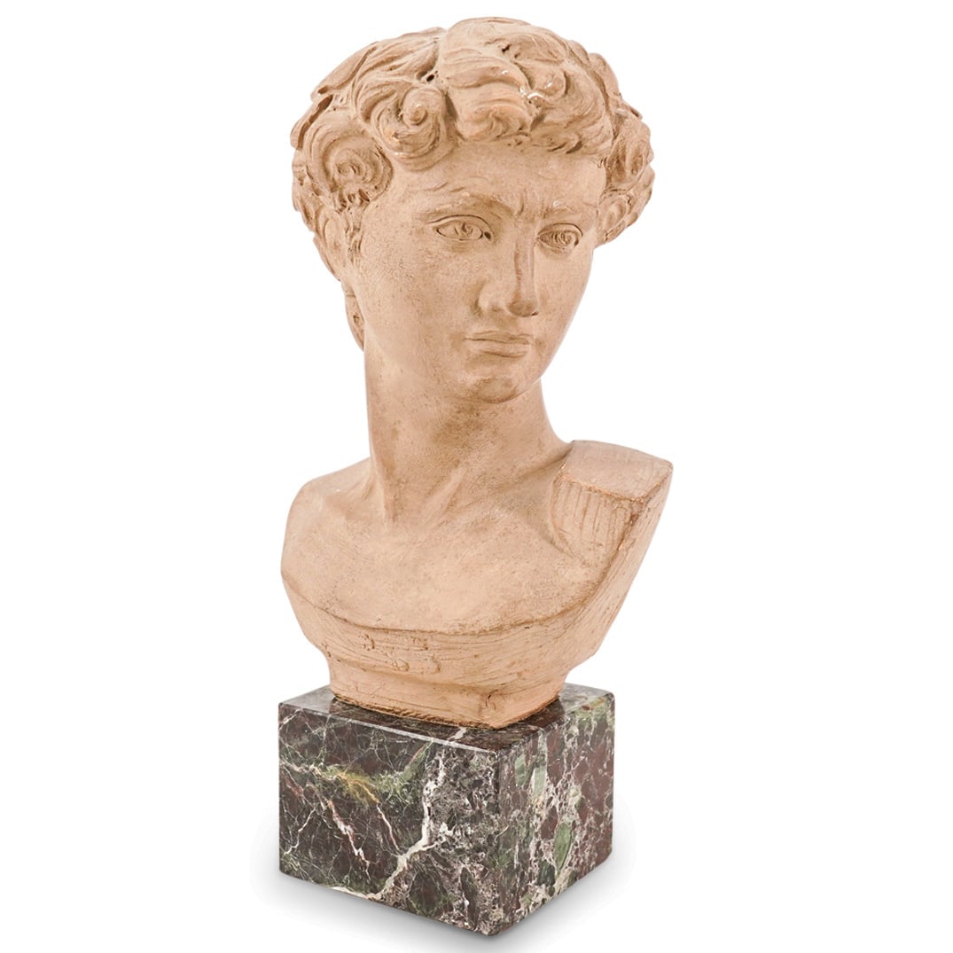 After Michelangelo "David" Ceramic Bust Sculpture (1 of 9)