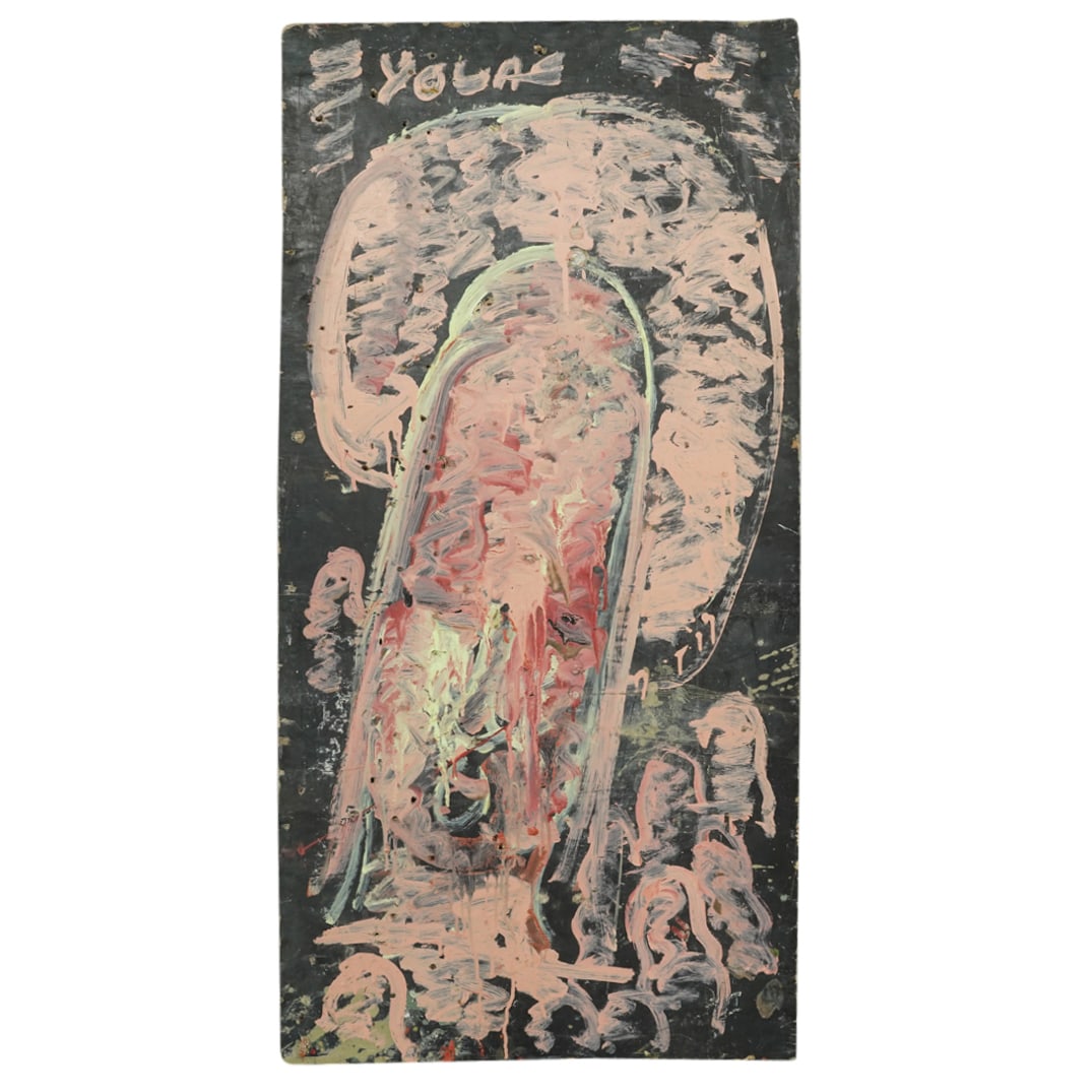 Purvis Young (1943-2010) Large Weeping Face Acrylic On Board (1 of 5)