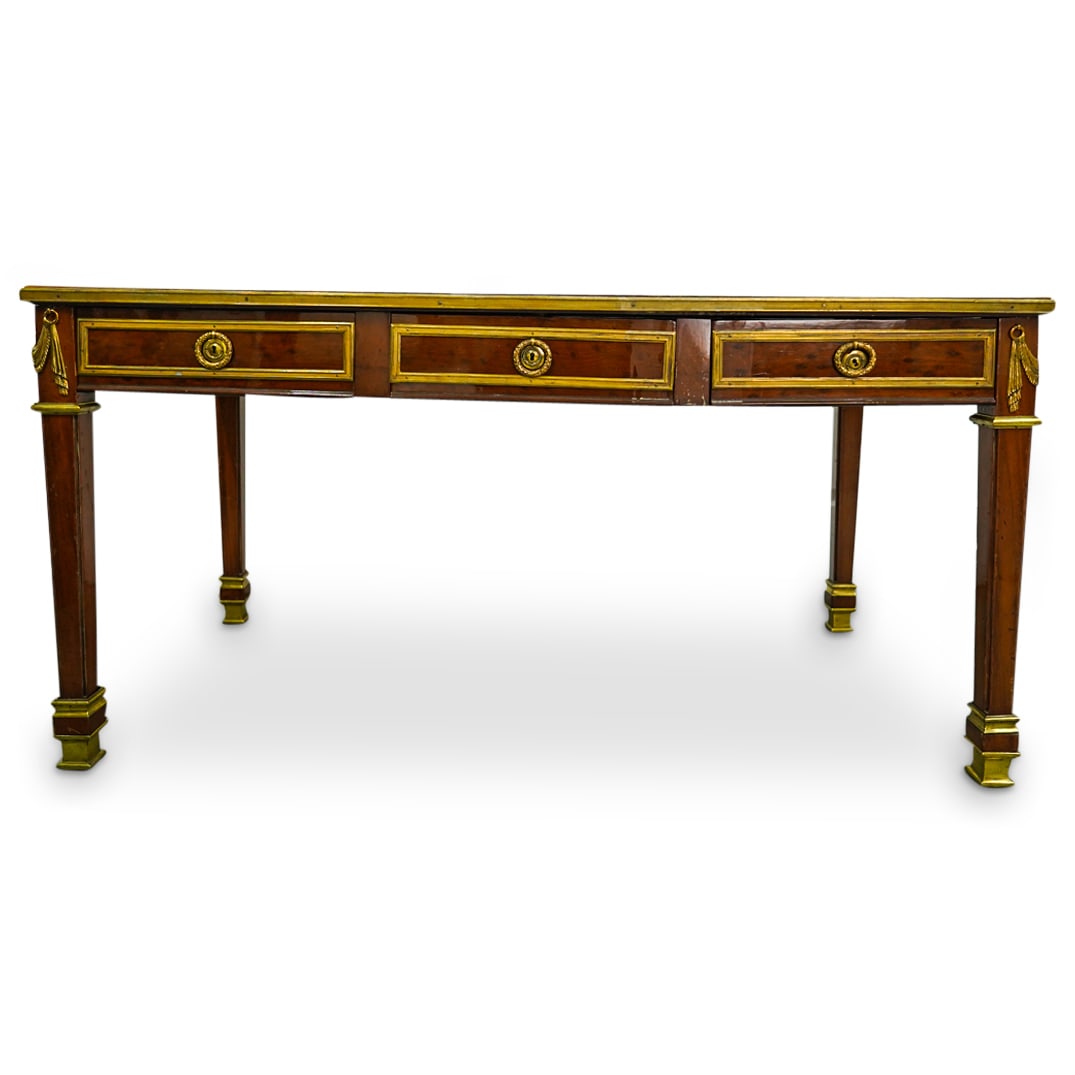 Louis XIV Style Carved Wood Leather Top Desk (1 of 20)