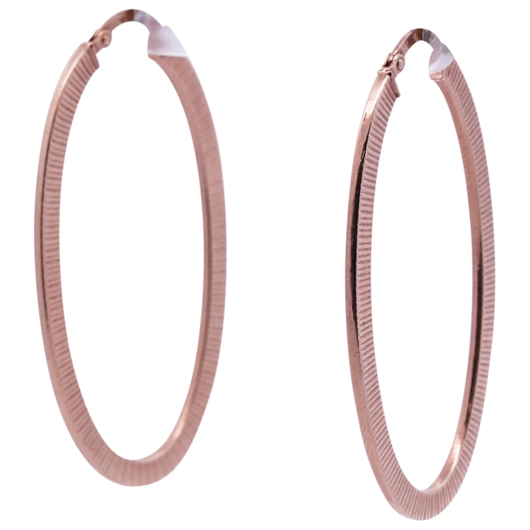 Pair of Italian 14k Rose Gold Hoop Earrings (1 of 4)