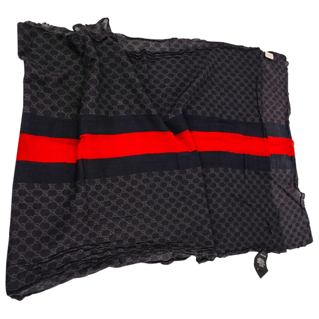 Vintage Gucci GG Woven Wool Monogram Shawl (1 of 9)