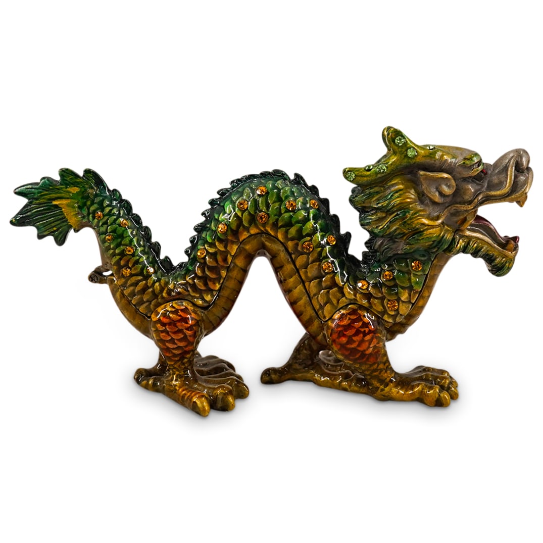 Jay Strongwater Style Dragon Hinged Trinket Box (1 of 10)