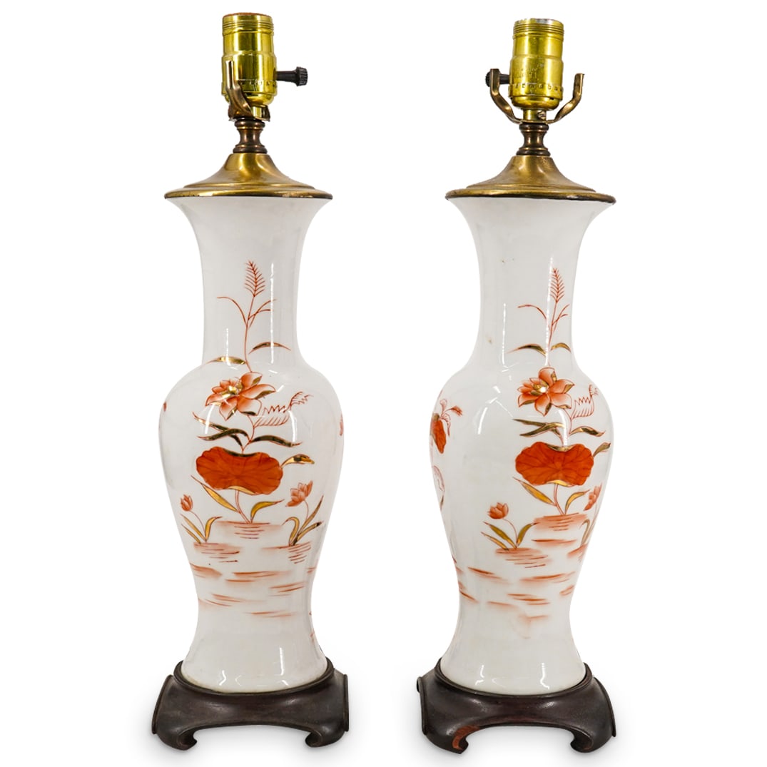 Pair of Porcelain Chinoiserie Vase Table Lamps (1 of 13)