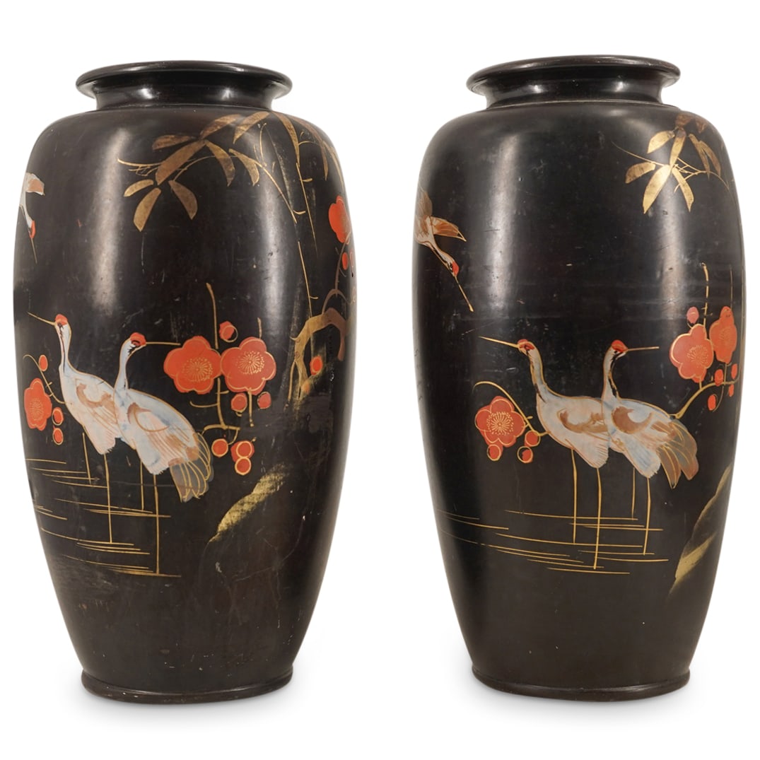 Pair Japanese Ceramic Vases (1 of 8)