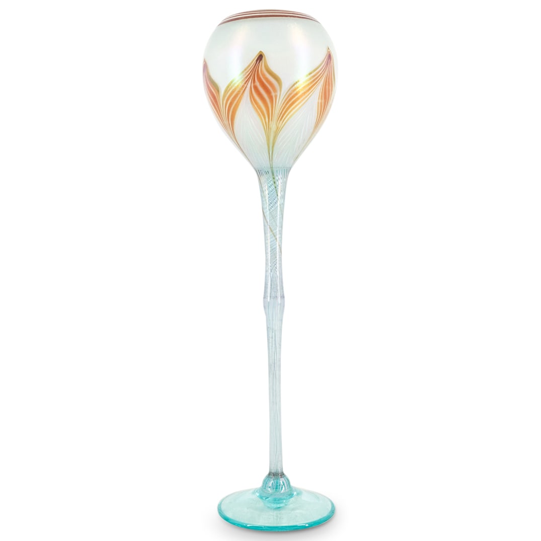 Vandermark Art Glass Footed Vase (1 of 4)
