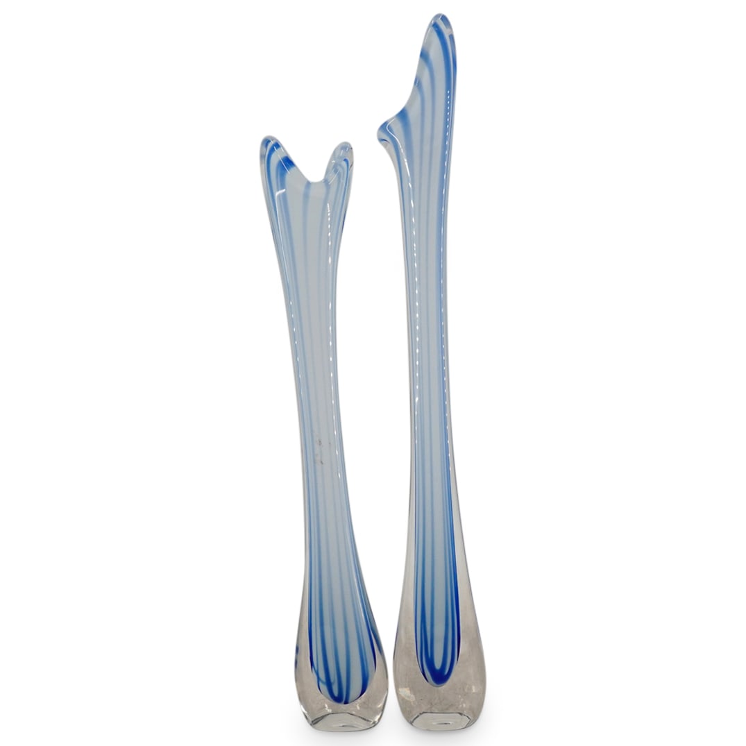 Pair Of Murano Glass Narrow Vases (1 of 6)