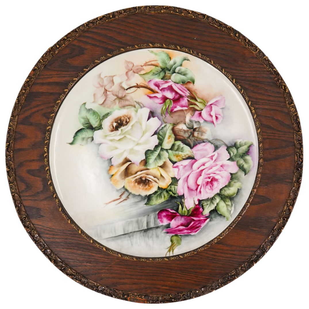 Antique Painted Limoges Porcelain Charger: DESCRIPTION: Antique Limoges porcelain charger, the blank by Tressemanes & Vogt, subsequently decorated by an artist. Marked at reverse. CIRCA: Late 19th - early 20th century ORIGIN: French DIMENSIONS