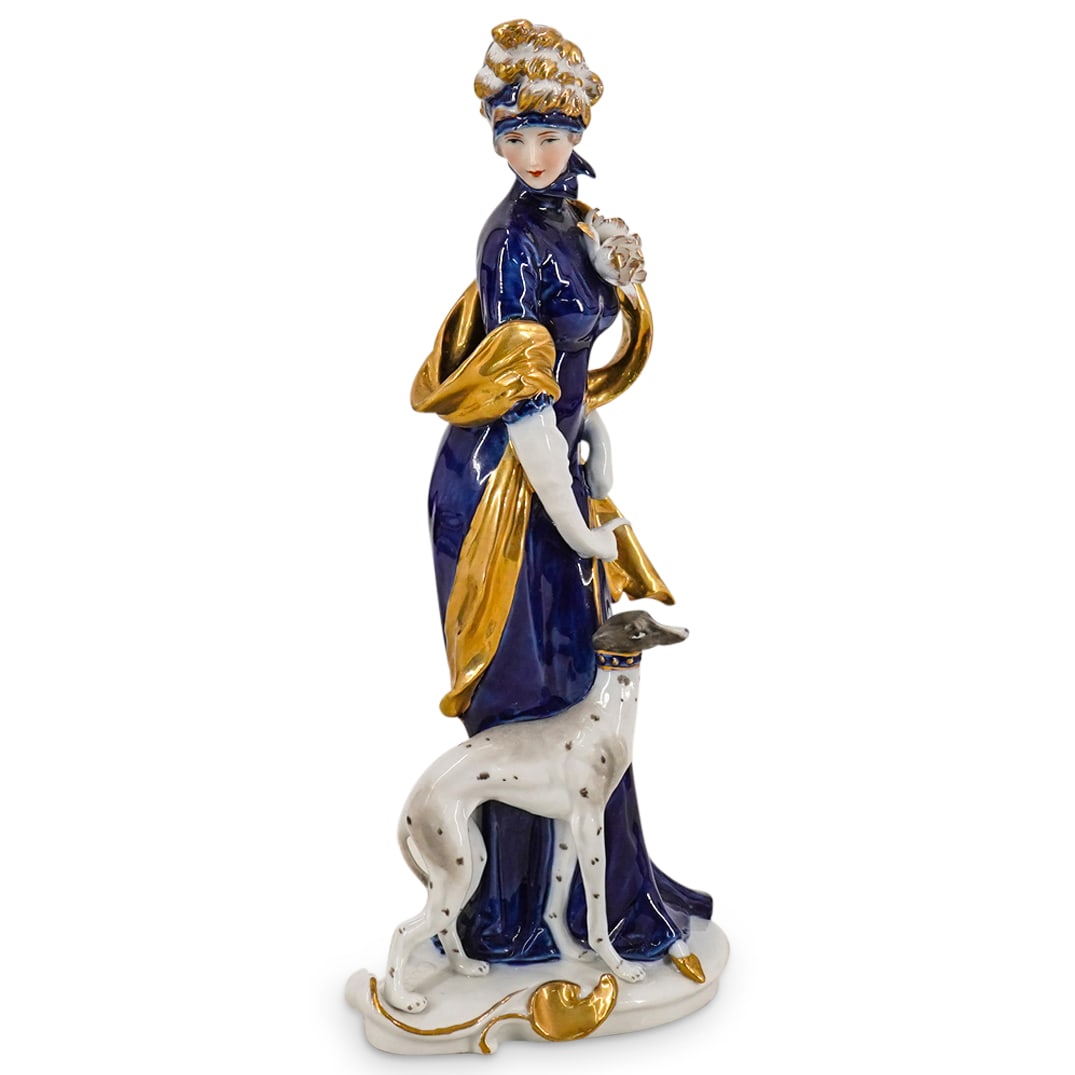 KPM Porcelain Woman With Dog, Signed (1 of 9)