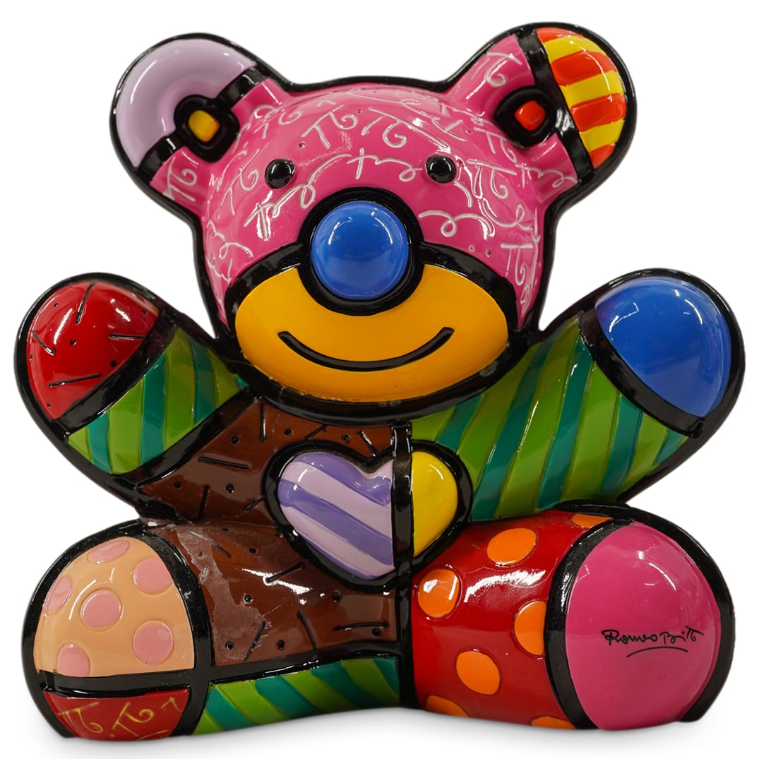 Romero Britto 2008 "Fun Bear" Polyresin Sculpture (1 of 6)