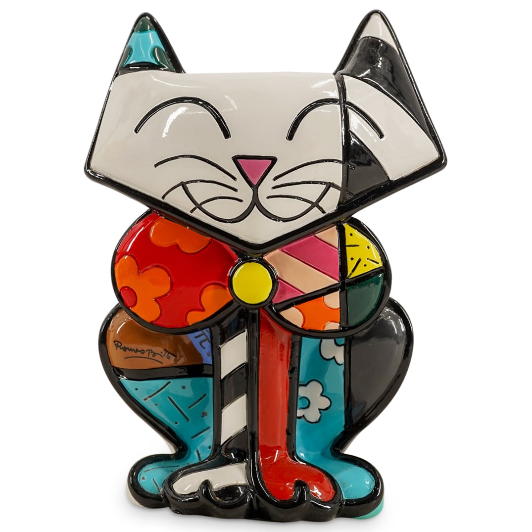 Romero Britto 2008 "Sam" Cat Polyresin Sculpture (1 of 6)