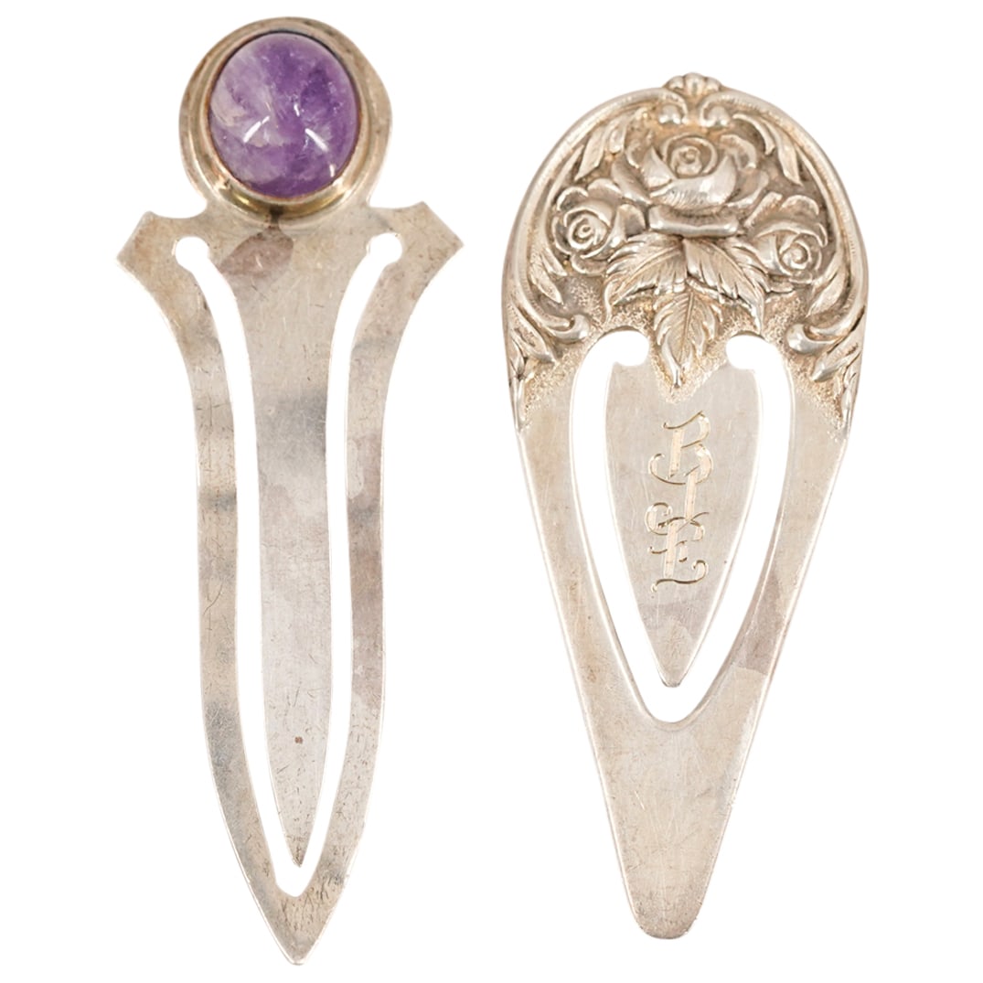 (2) Sterling Silver 925 Art Nouveau Bookmarks (1 of 4)