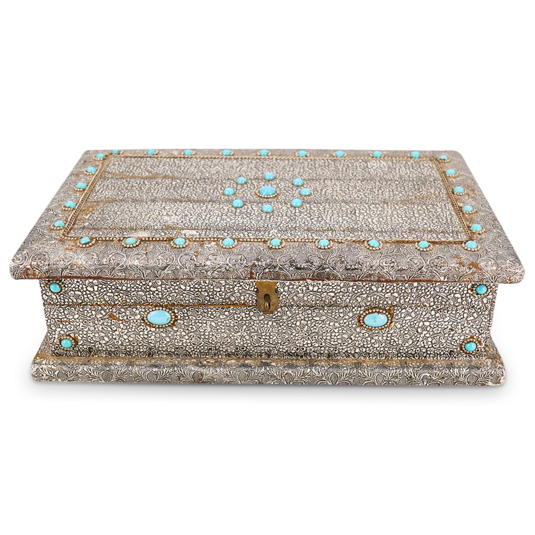 Oriental Silvered Wooden Box (1 of 12)