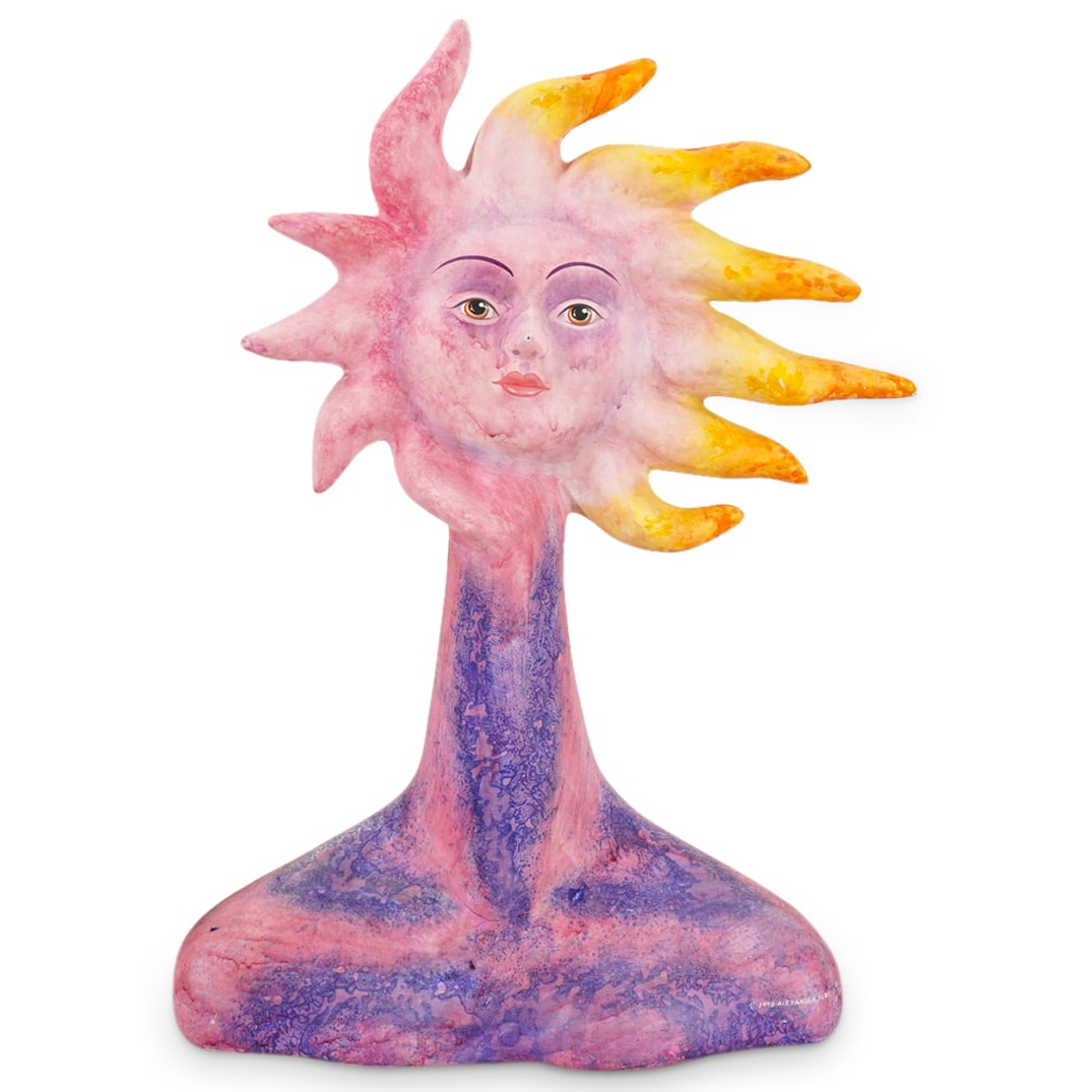Mexican Alexander Flores 1998 Limited Edition Sun Bust Sculpture (1 of 12)