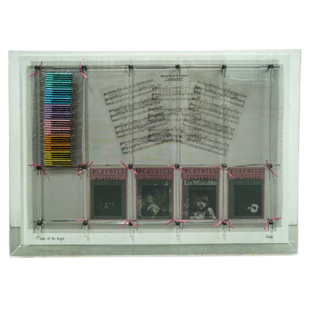 Martie Cowie (20th Century) Mixed Media 'Music Of The Night' Collage (1 of 17)