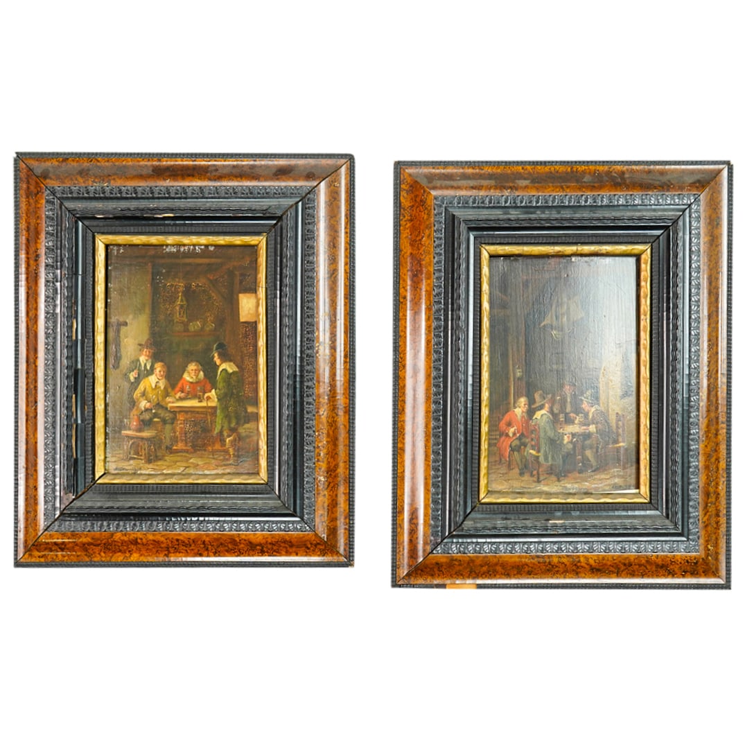 Antique Pair of Paintings on Board (1 of 17)