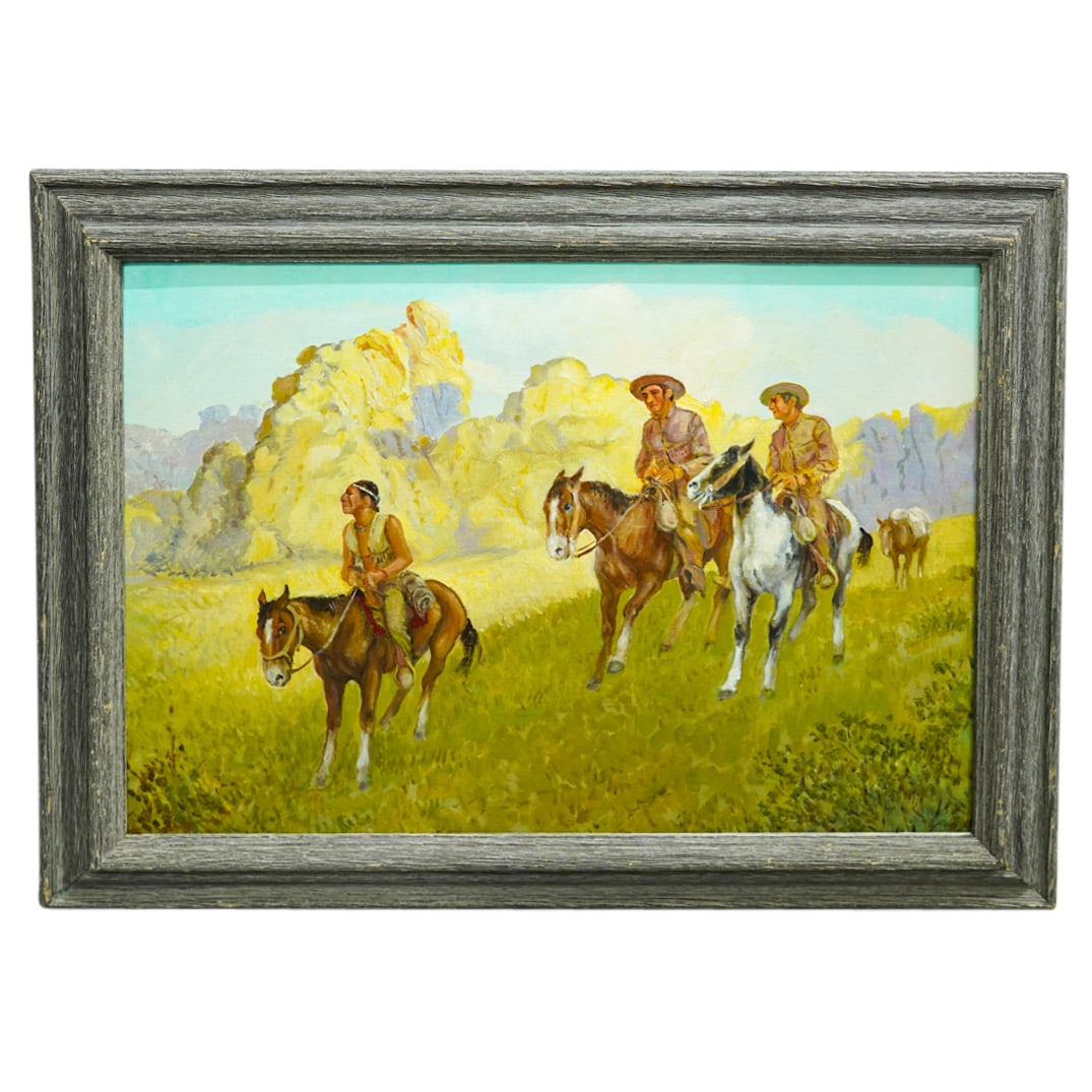 Oil On Panel Western Painting (1 of 8)