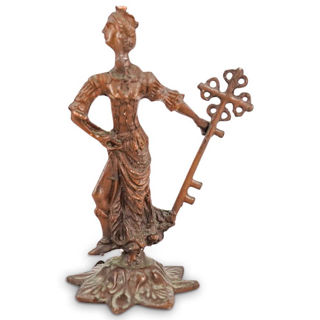 Mixed Metal Havana La Giraldilla Small Statue: DESCRIPTION: Mixed Metal Havana La Giraldilla Small Statue. La Giraldilla is the symbol of the Cuban capital, and depicts a standing female figure, representing love and loyalty. CIRCA: 20th Century O