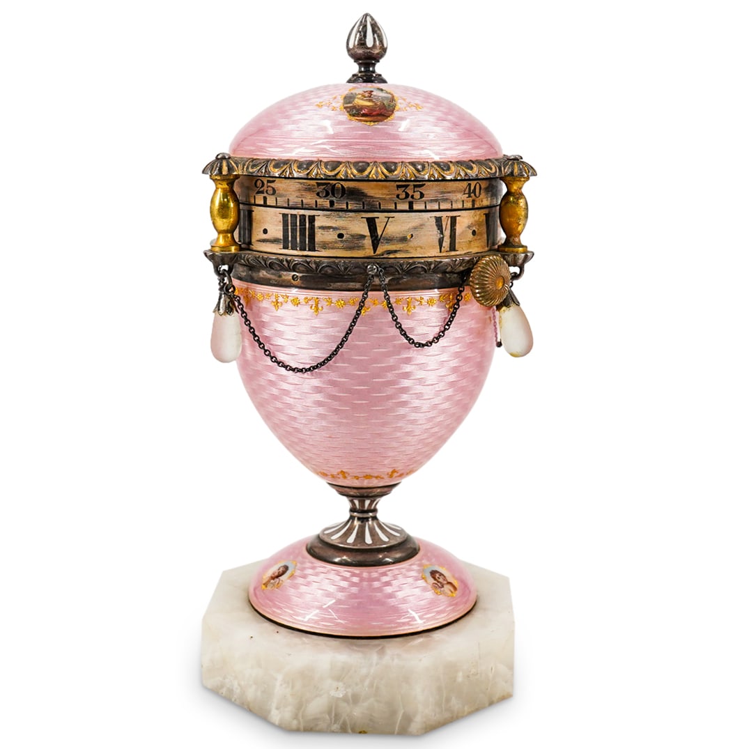 19th Cent. Enamel Annular Rotary Urn Clock