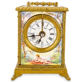 Vienna Enamel Painted Bronze Clock