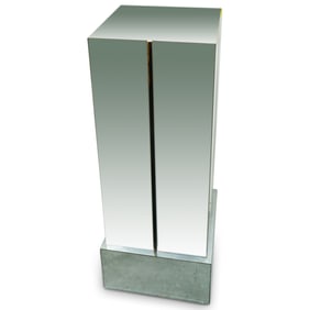 Karl Springer Brass and Chrome Pedestal