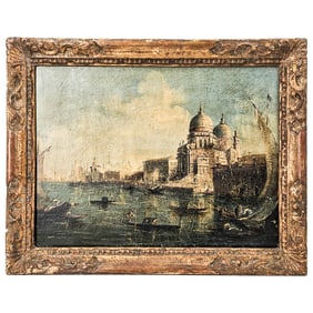 Francesco Guardi (Italian, 1712â€“1793) View Of Basilica di Santa Maria della Salute Oil On