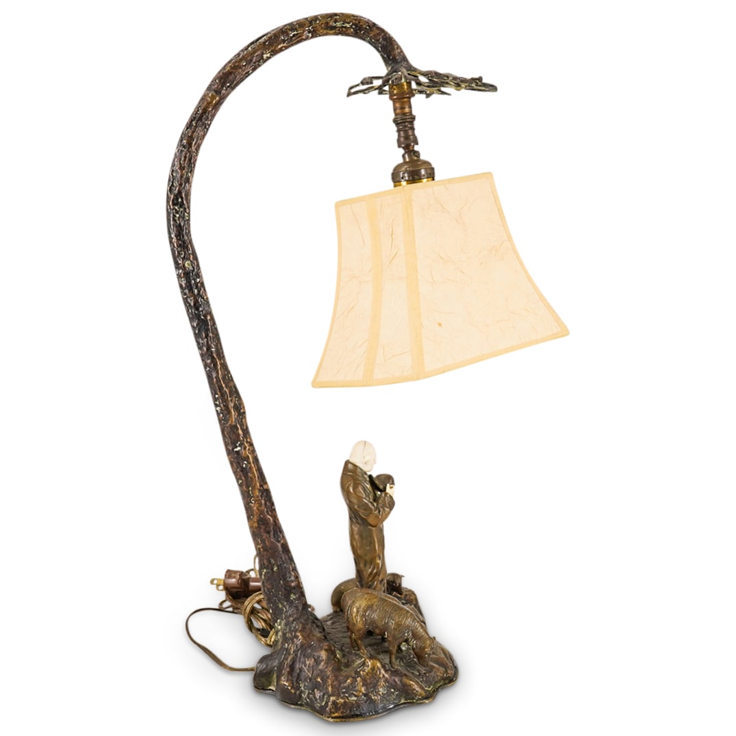 Julius Paul Schmidt-Felling (1835-1920) Bronze Figural Lamp (1 of 20)