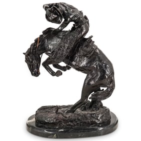 After Frederic Remington (American, 1861) "The Rattlesnake" Bronze Sculpture