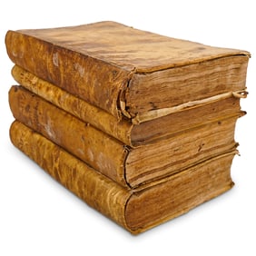 (4 Pc) Antique D. Antonii Gomezii Leather Bound Opera Omnia & Laws Of Taurus