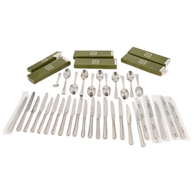 (34 Pc) Christofle Stainless "Valois" Flatware Set