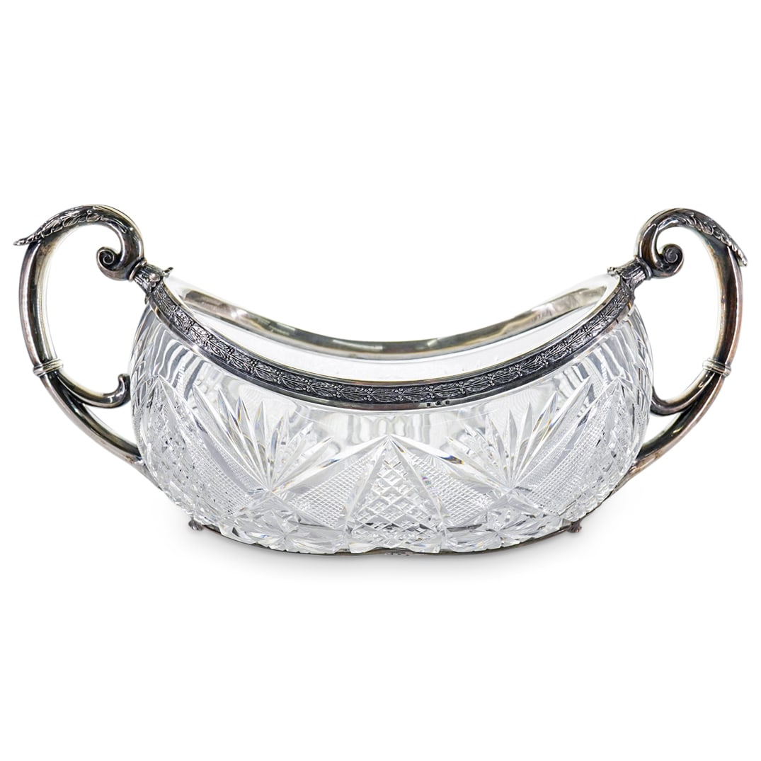 19th Century Karl Albrecht Julius 875 Silver Fitted Crystal Centerpiece (1 of 5)