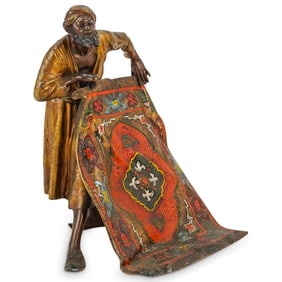 Bronze Sculpture of a Rug Merchant