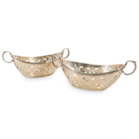 Pair Of American Sterling Silver Handled Bowls