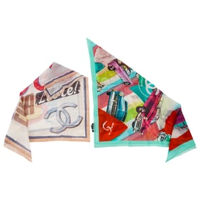 (2 Pc) Chanel Designer Scarves