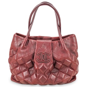 Vintage Chanel Sloane Square Burgundy Tote Bag