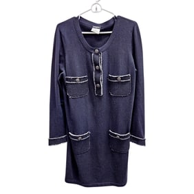 Vintage Chanel 2012 Cashmere Mid-Length Knitwear Dress