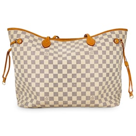 Vintage Louis Vuitton Damier Azur Neverfull MM Tote Bag