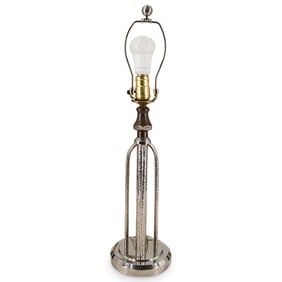 Mid Century Concord Chrome Heavy Solid Metal Table Lamp