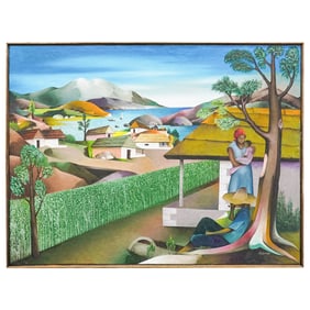 Jacques Enguerrand Gourgue (1930-1996) Oil on Canvas Painting