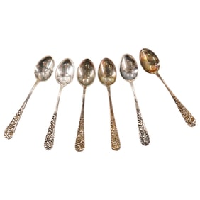 (6 Pc) Japanese 950 Silver Demitasse Spoons