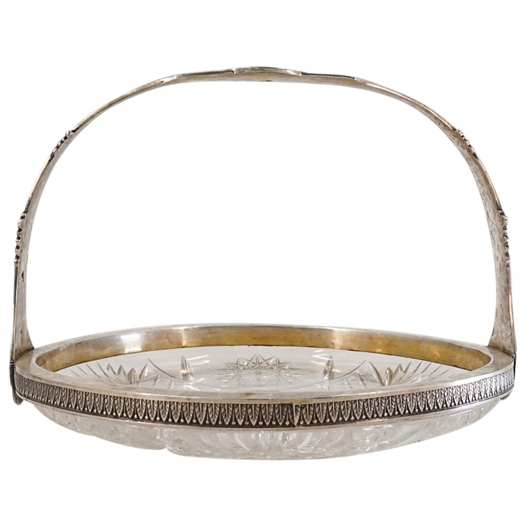 Antique Eastern European Cut Crystal And Silver Basket Dish (1 of 6)