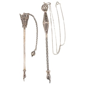 (2 Pc) Silver Torah Pointers