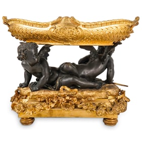 Antique French Louis XVI Gilt Bronze Putto Centerpiece