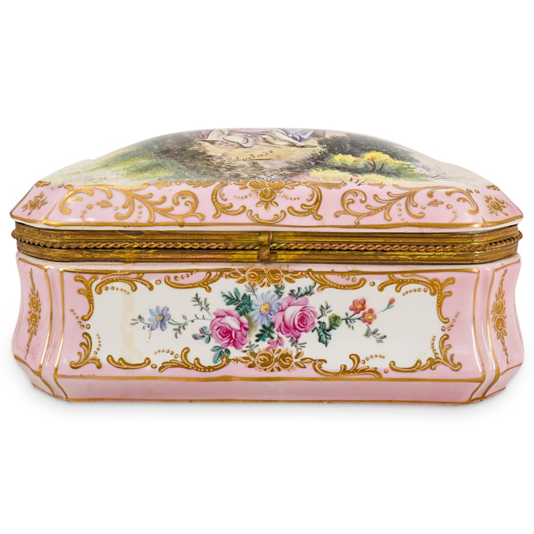 Sevres Style Fine French Porcelain & Gilt Bronze Dresser Box (1 of 12)