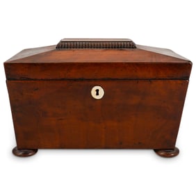Edwardian Wood Tea Caddy