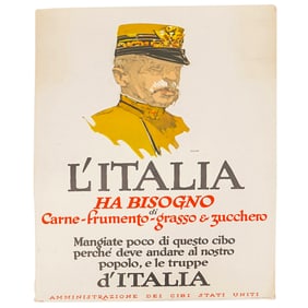 WW1 US "L'Italia Ha Bisogno" Propaganda Poster