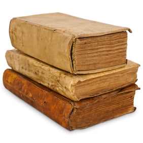 (3 Pc) Antique Leather Bound Books