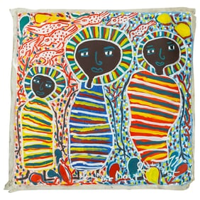 Louisiane Saint Fleurant (Haiti, 1924) Acrylic On Canvas Painting