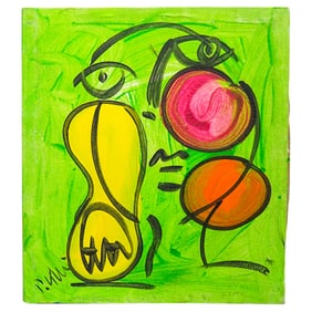 Peter Keil (B. 1942) Portrait Oil On Canvas